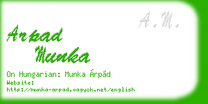 arpad munka business card